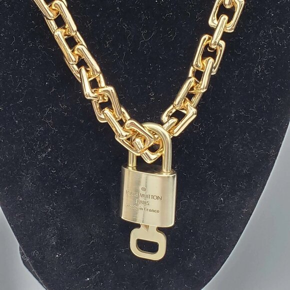 Authentic Louis Vuitton Lock & Key with Unbranded Gold Plated Chain Necklace - Picture 5 of 7